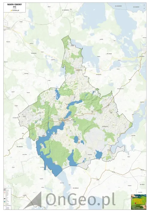 Mapa gminy Ryń